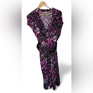 Worthington Purple and Black Abstract Dress 1X - Gently Used